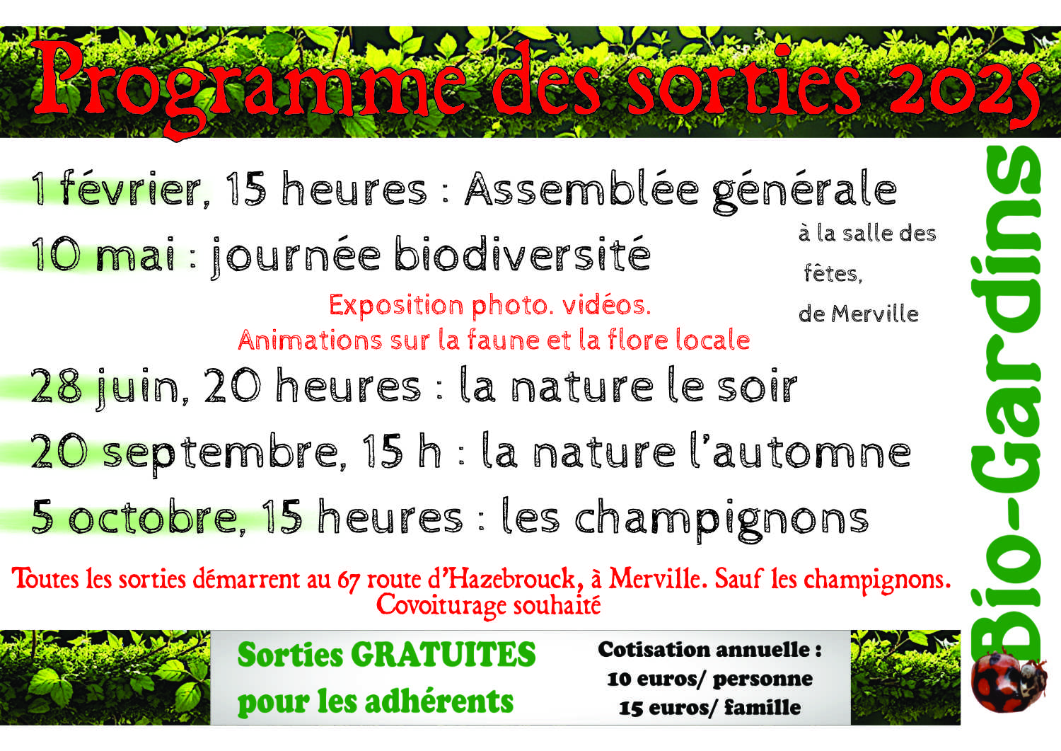 le programme des sorties bio gardins 2025 est là !